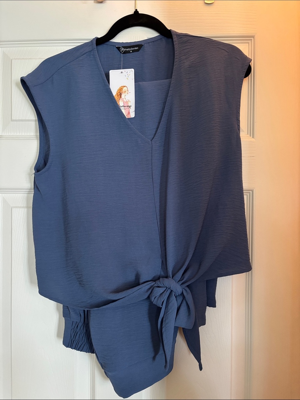 NWT Pretty Garden Tie-Front Sleeveless Top and Wide Leg Pant Set